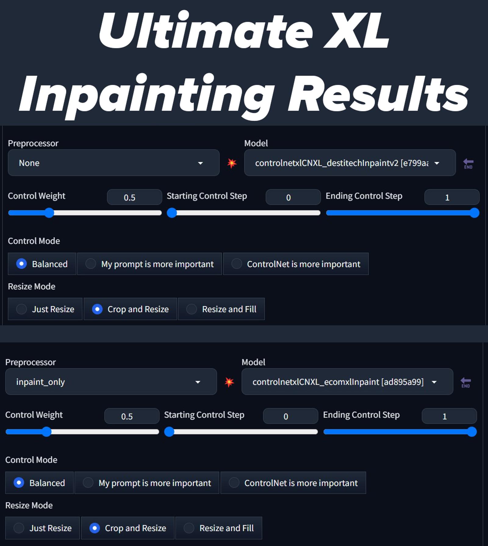 Excellent XL Inpainting Results Using TWO Models
